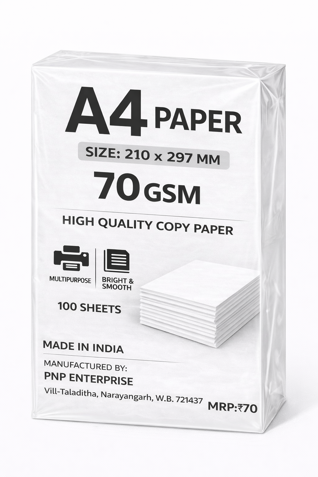 A4 Paper_70 GSM (100 SHEETS)